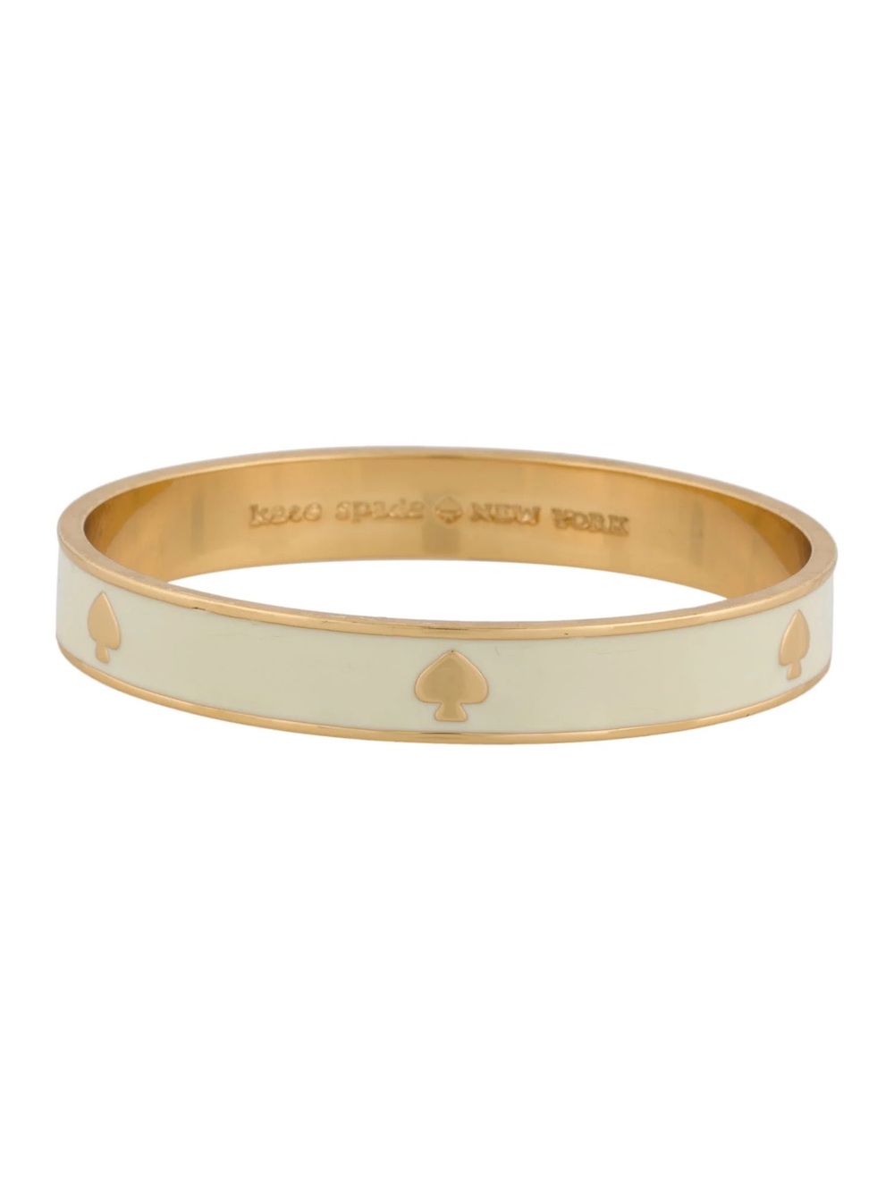 kate spade Gold-Tone and Cream Spade Motif Enamel Bangle